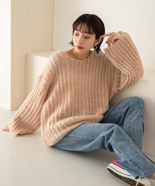 「KBF」 長袖ニット ONE グリーン レディース_画像7