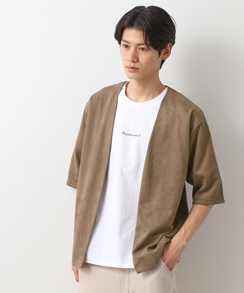 THE SHOP TK カーディガン フェイクスウェードアンサンブル