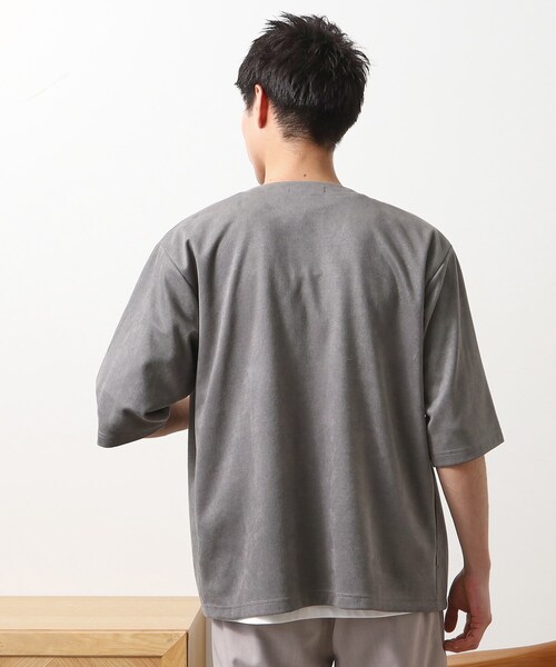 UNDERCOVER　カーディガン風トップス　グレー　5分袖 THE SHOP TK カーディガン フェイクスウェードアンサンブル