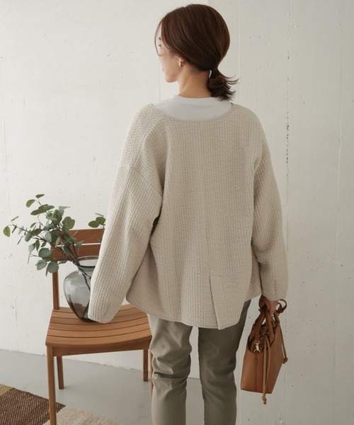 URBAN RESEARCH DOORS 新品未使用ノーカラージャケットベージュ URBAN RESEARCH DOORS 「URBAN DOORS」 ノーカラージャケット 1