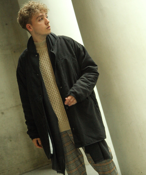 「Nilway」 ノーカラーコート LARGE アイボリー メンズ