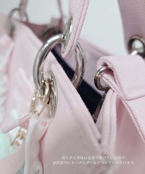 lilLilly ショルダーバッグ フリルキャンバスリボンブック