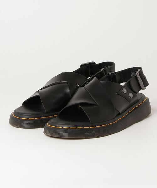 Dr. Martens ブラックサンダル 4 UK Dr.Martens 「Dr. Martens」 フラットサンダル 4 ブラック