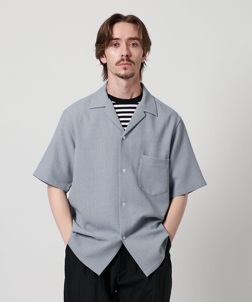 ユナイテッドアローズ グリッティ ポリエステル100% オープンカラーシャツ BEAUTY＆YOUTH UNITED ARROWS シャツ グリッティ オープンカラー