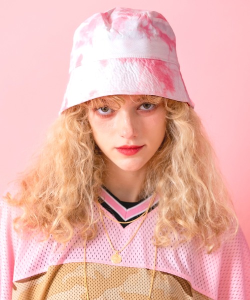 帽子 ハット an meets zakka タイダイ柄ポリバケットハット レディース