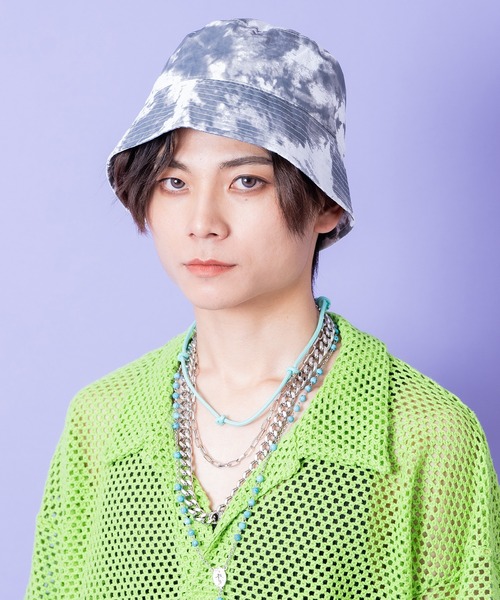 帽子 ハット an meets zakka タイダイ柄ポリバケットハット レディース