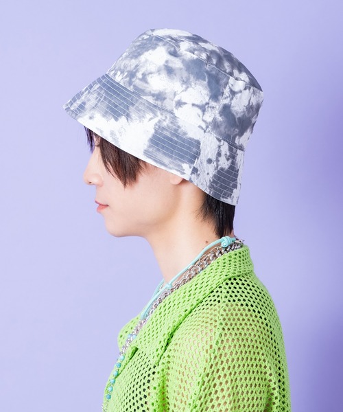 帽子 ハット an meets zakka タイダイ柄ポリバケットハット レディース