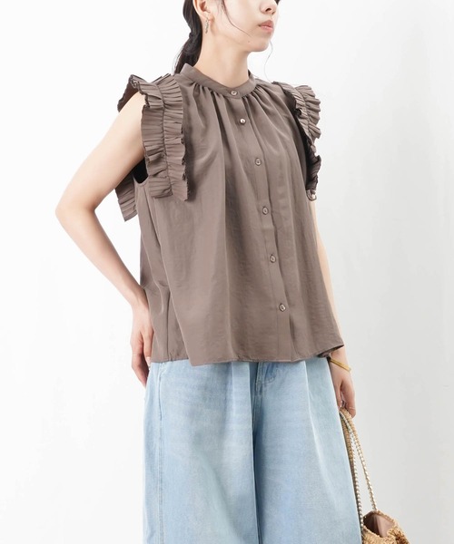 ブラウス シャツ LC/LLL ファスナー配色ブラウス レディース LADY LUCK LUCA ブラウス シャツ LC/LLL ストライプギャザー