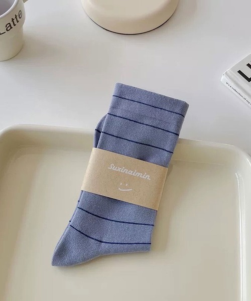 靴下 「 ammy. / エイミードット 」 ピンボーダー ソックス レディース