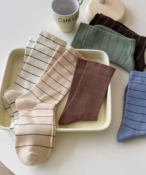 靴下 「 ammy. / エイミードット 」 ピンボーダー ソックス レディース