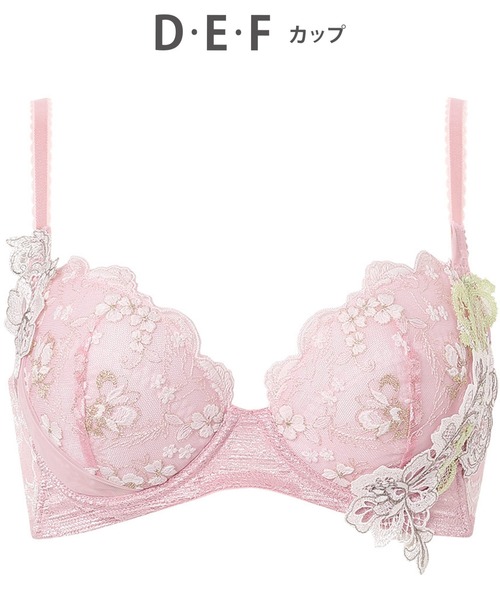 組み合わせ自由　ウイングレシアージュ ブラジャー E75 ピンクブルー ホワイト ウイング／レシアージュ さらっと快適【小さく見せるブラ】高さ