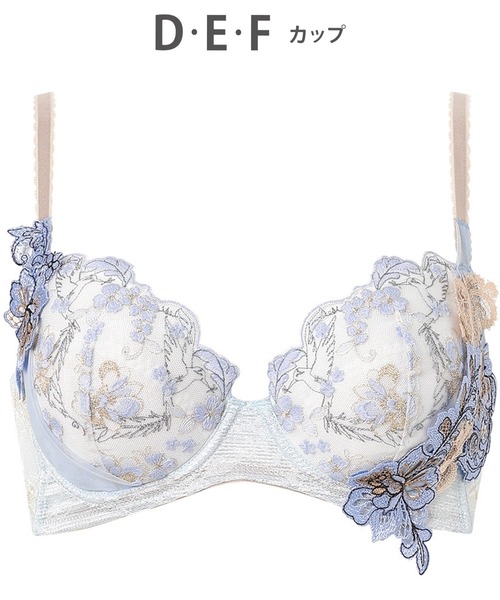 組み合わせ自由　ウイングレシアージュ ブラジャー E75 ピンクブルー ホワイト ウイング／レシアージュ さらっと快適【小さく見せるブラ】高さ