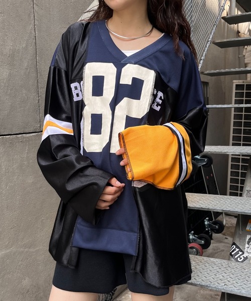 「ATON」 長袖カットソー ONE SIZE ネイビー レディース ATON 「ATON」 長袖カットソー 1 ネイビー レディース