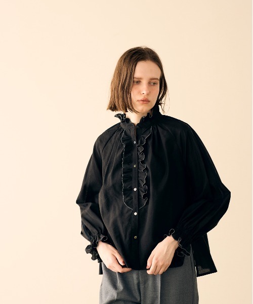 Marilyn Moon（マリリンムーン） ブラウス シャツ Sheer jabot lace