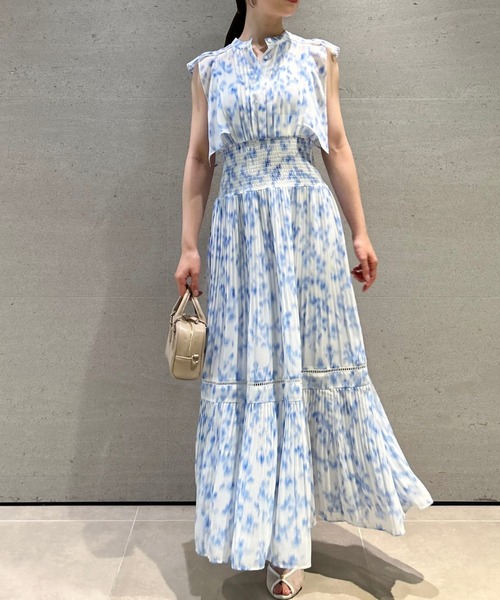 SNIDEL sustainableフラワープリントワンピース SNIDEL ワンピース Sustainableヘアラインフラワープリント