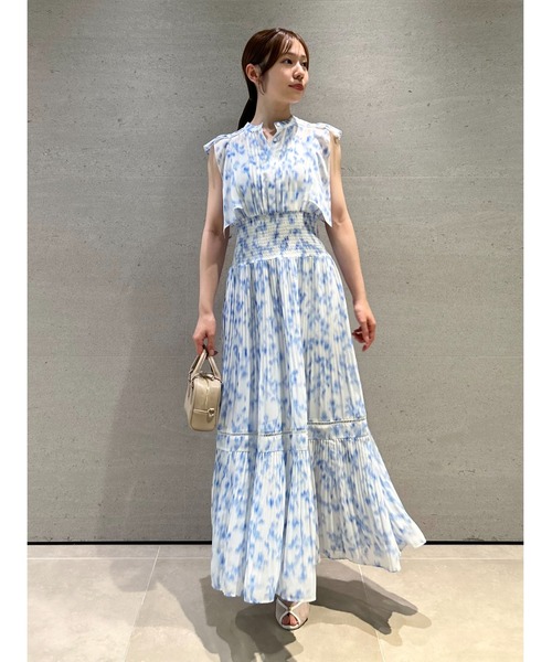 SNIDEL sustainableフラワープリントワンピース SNIDEL ワンピース Sustainableヘアラインフラワープリント