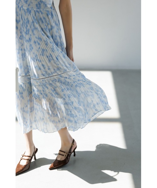 SNIDEL ワンピース Sustainableヘアラインフラワープリント