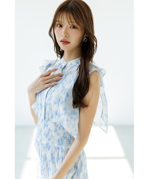 SNIDEL ワンピース Sustainableヘアラインフラワープリント