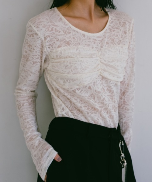 Gather Bust Lace Top レディース