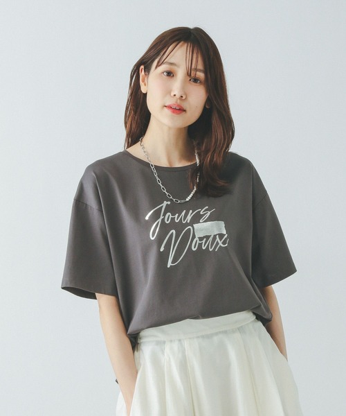「GLOBAL WORK」 半袖Tシャツ LARGE ホワイト系その他 レディース