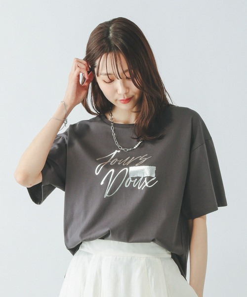 「GLOBAL WORK」 半袖Tシャツ LARGE ホワイト系その他 レディース