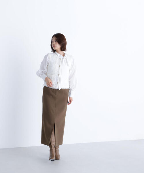 NATURAL BEAUTY BASIC カーディガン ツイーディーニットジレ