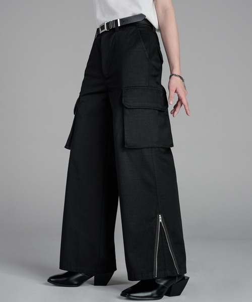 adrerブラック デニム カーゴパンツ ADRER 「ADRER」 カーゴパンツ LARGE ブラック メンズ