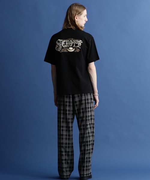 「schott」 半袖Tシャツ M レッド メンズ