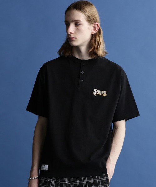 「schott」 半袖Tシャツ M レッド メンズ