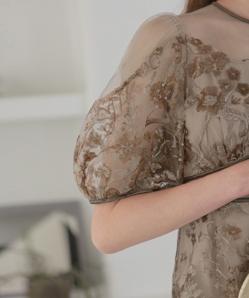 leja オケージョンドレス　Sサイズ　ワンピース Leja ドレス 「LEJA」花柄レースビジューカラーAラインドレス