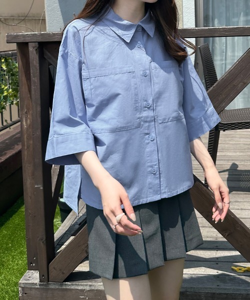 ブラウス シャツ 半袖 前後差丈シャツブラウス レディース : ZOZOTOWN