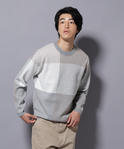 NANO universe（ナノ・ユニバース） セーター ニット ブロックチェック