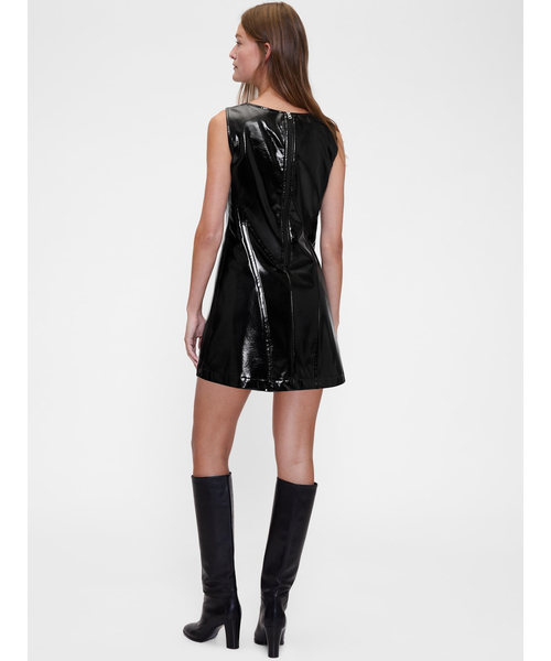 GapStudio ワンピース ヴィーガン パテントレザー ミニドレス