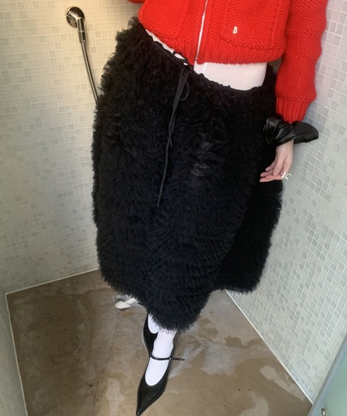 SANSeLF（サンセルフ） 「LONSLAN」フリルスカート FREE ブラック