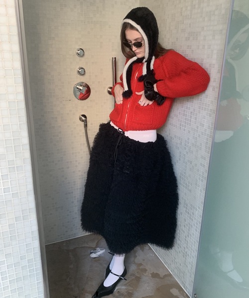 LONSLAN フリルミニスカート ブラック SANSeLF（サンセルフ） 「LONSLAN」フリルスカート FREE ブラック