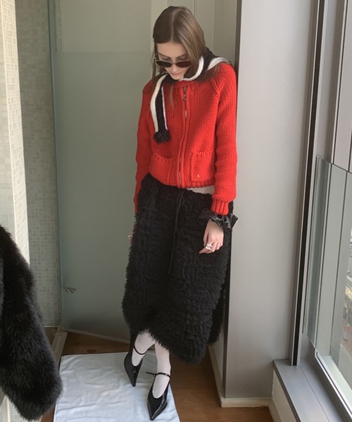 LONSLAN フリルミニスカート ブラック LONSLAN 層フリルミニスカート ホワイト/ブラック