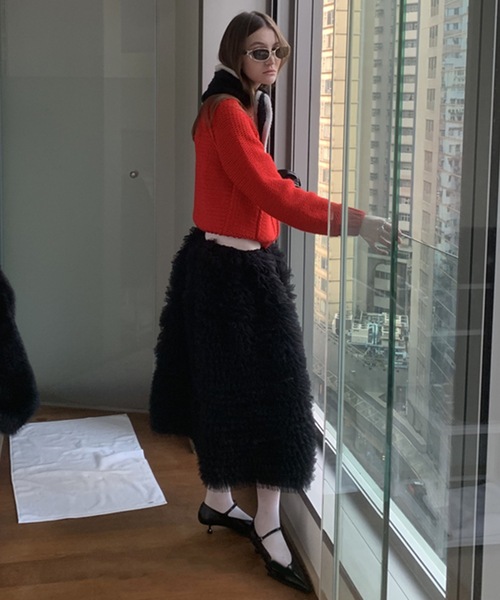 SANSeLF（サンセルフ） 「LONSLAN」フリルスカート FREE ブラック