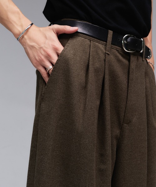 BERWICH（ベルウィッチ）】LUCANO2Pウールブラウンワイドスラックス