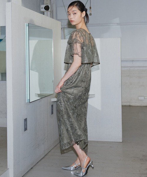 ANDRESD ドレス タックスリーブエンブロイダリードレス / tuck sleeve