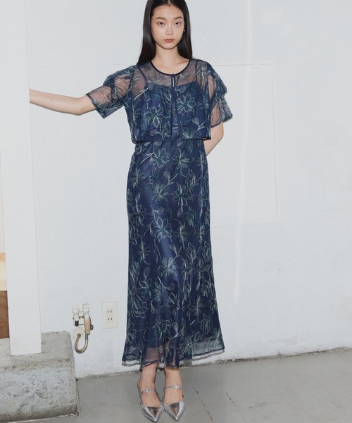 ANDRESD ドレス タックスリーブエンブロイダリードレス / tuck sleeve