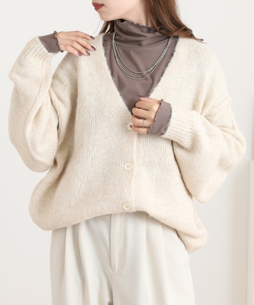 mitis（ミティス） カーディガン アルパカタッチ Vネックニット