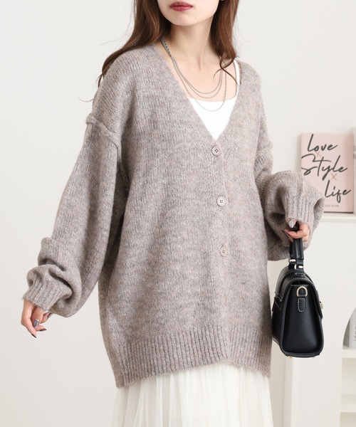 美品★apuntob★ニットカーディガン　厚手　毛　アルパカ アルパカシャギー ニット カーディガン（KRWOSW0556） | 23