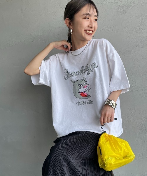 「FUNG」 半袖Tシャツ M ホワイト レディース_画像6