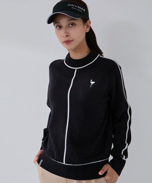 未使用 タグ付 JUN&ROPE モックネックニット レディース S 定価2万円 モックネック ゴルフ（JUN&ROPE'／ゴルフ レディースセーター