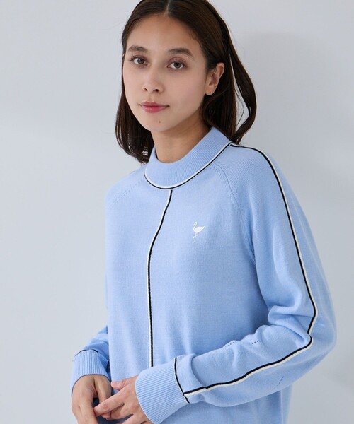 未使用 タグ付 JUN&ROPE モックネックニット レディース S 定価2万円 モックネック ゴルフ（JUN&ROPE'／ゴルフ レディースセーター