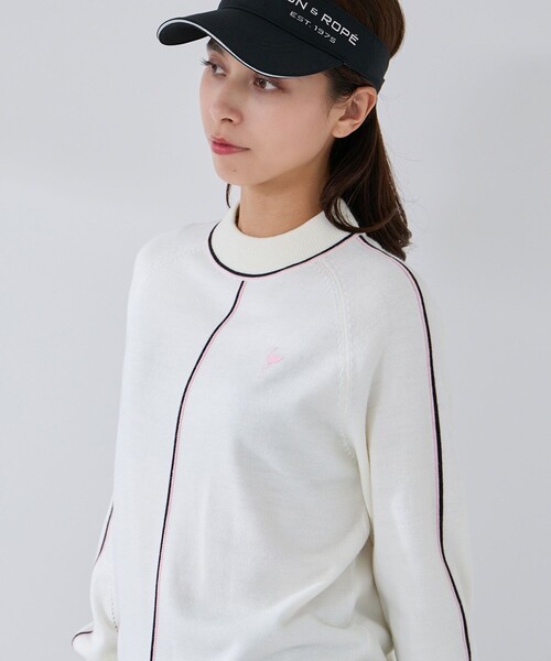 JUN&ROPE'（ジュンアンドロペ） ニット セーター 配色ライン使いモック