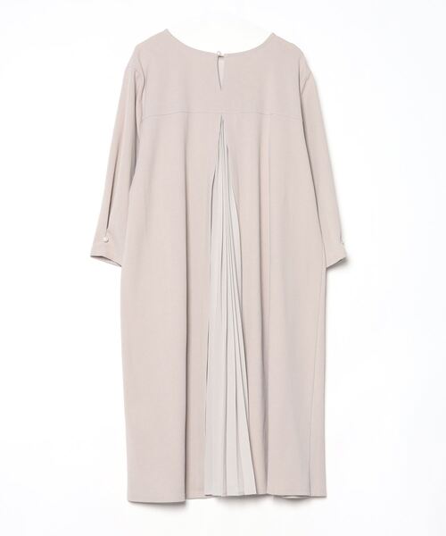 「INCEDE」 7分袖ワンピース 4L グレイッシュベージュ レディース_画像2