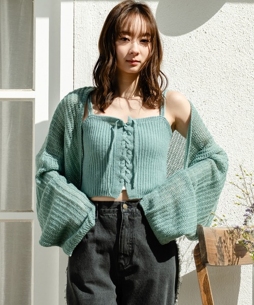 mideal（マイディール） ニットアンサンブル FREE ブルー レディース