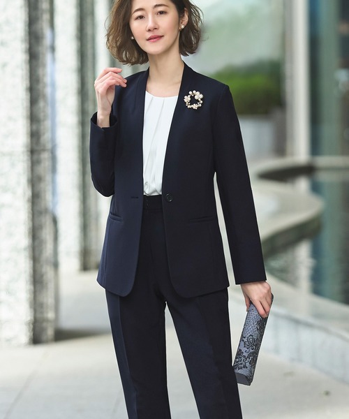 ルイルエブティックパンツスーツ新品 RUIRUE BOUTIQUE（ルイルエブティック） パンツスーツ 3L ネイビー