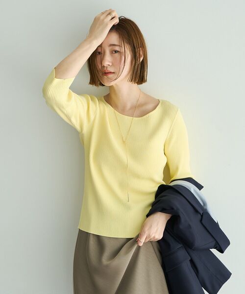 2枚セット☆Deuxieme Classe 7分袖リブニット YECCA VECCA（イェッカヴェッカ） ニット セーター 袖釦7分袖